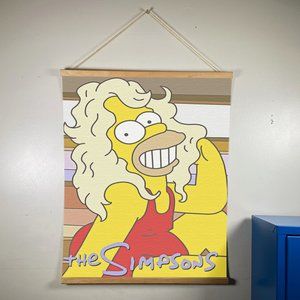 The Simpsons Cartoon Canvas Wooden Gold Hanger